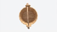 Old Wooden Bucket with Rope Handle
