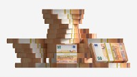 Euro banknote bundles large set