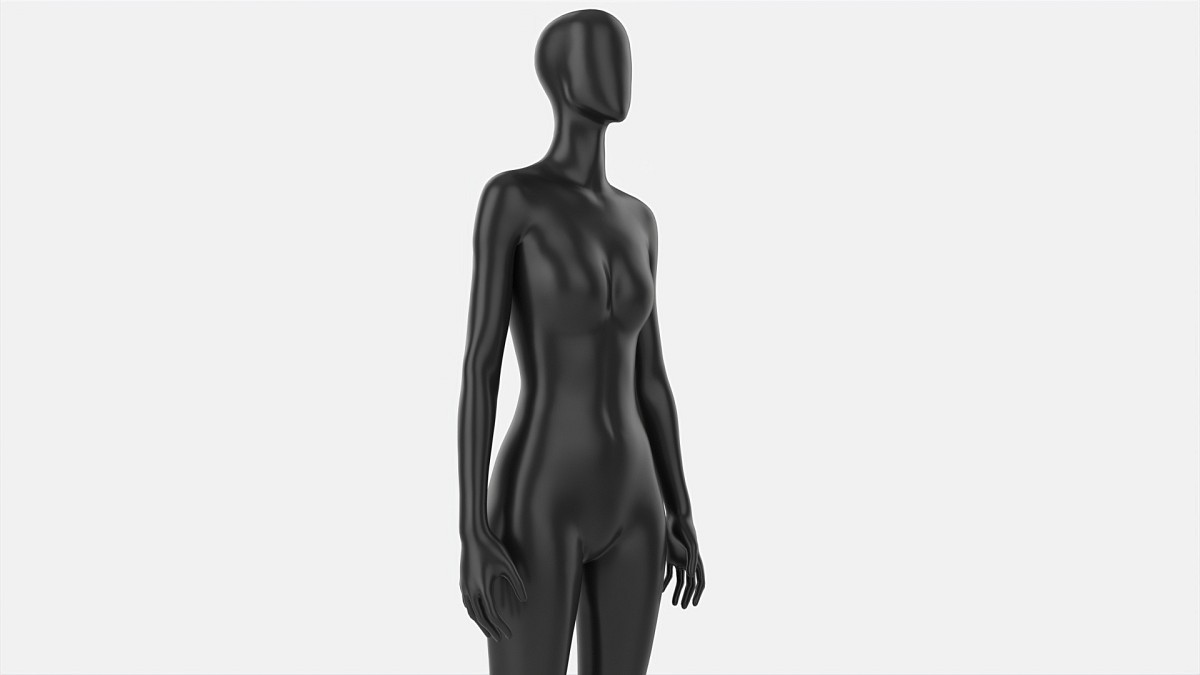 Female mannequin black plastic full length