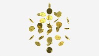 Gold coins falling 01
