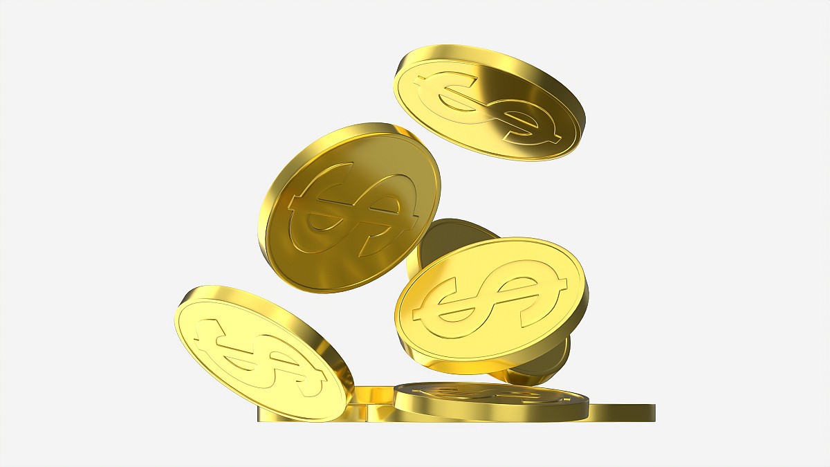 Gold coins falling 02