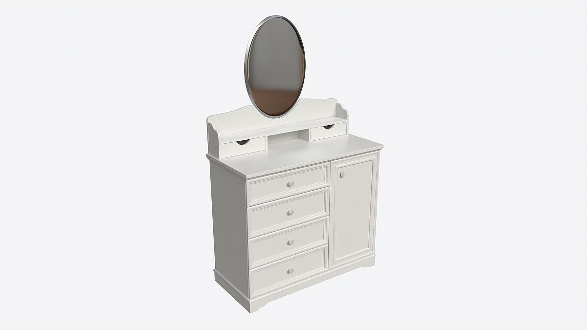 Children Dresser with Mirror and Drawers