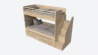 Bunk Bed for Children with Storage and Boxes