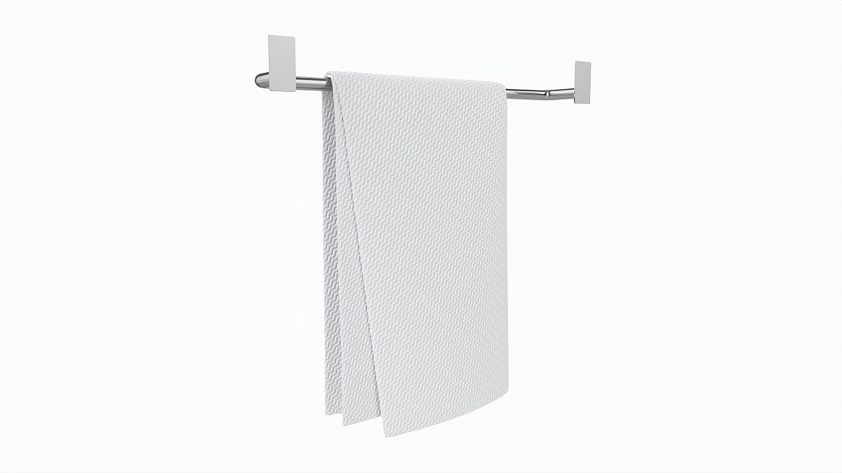 Metal Towel Rail with folded Towel 01
