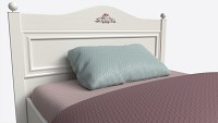 Children Bed with Decorated Headboard and Footboard