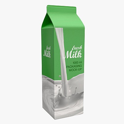 Milk Box 1000 ml Mockup