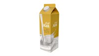 Milk Packaging Box with Cap 1000 ml Mockup