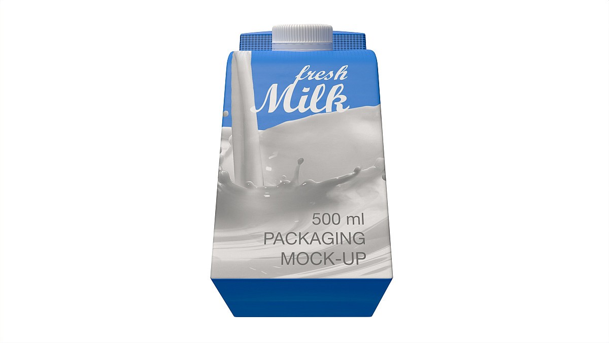 Milk Packaging Box with Cap 500 ml Mockup 01
