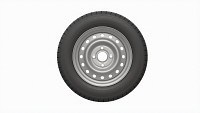 Car trailer wheel with tire
