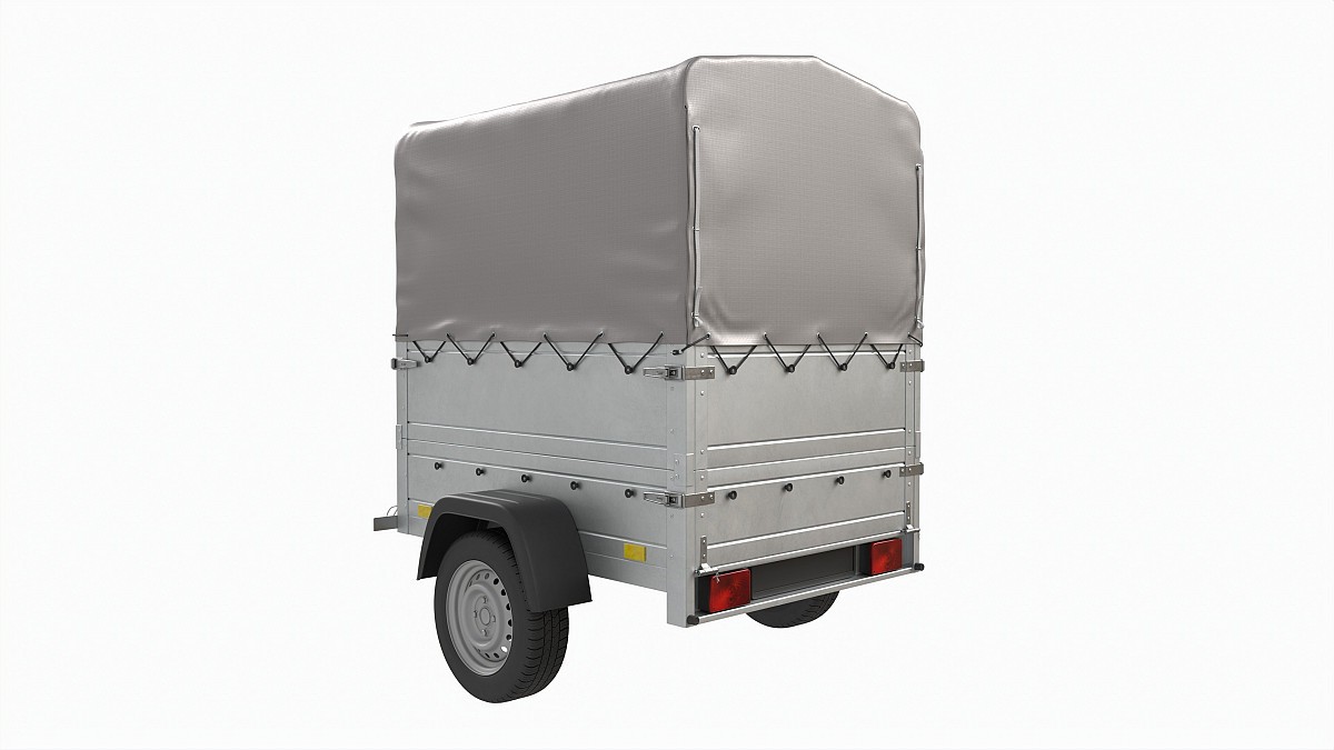 Single axle car trailer with extra walls cover jockey wheel high frame