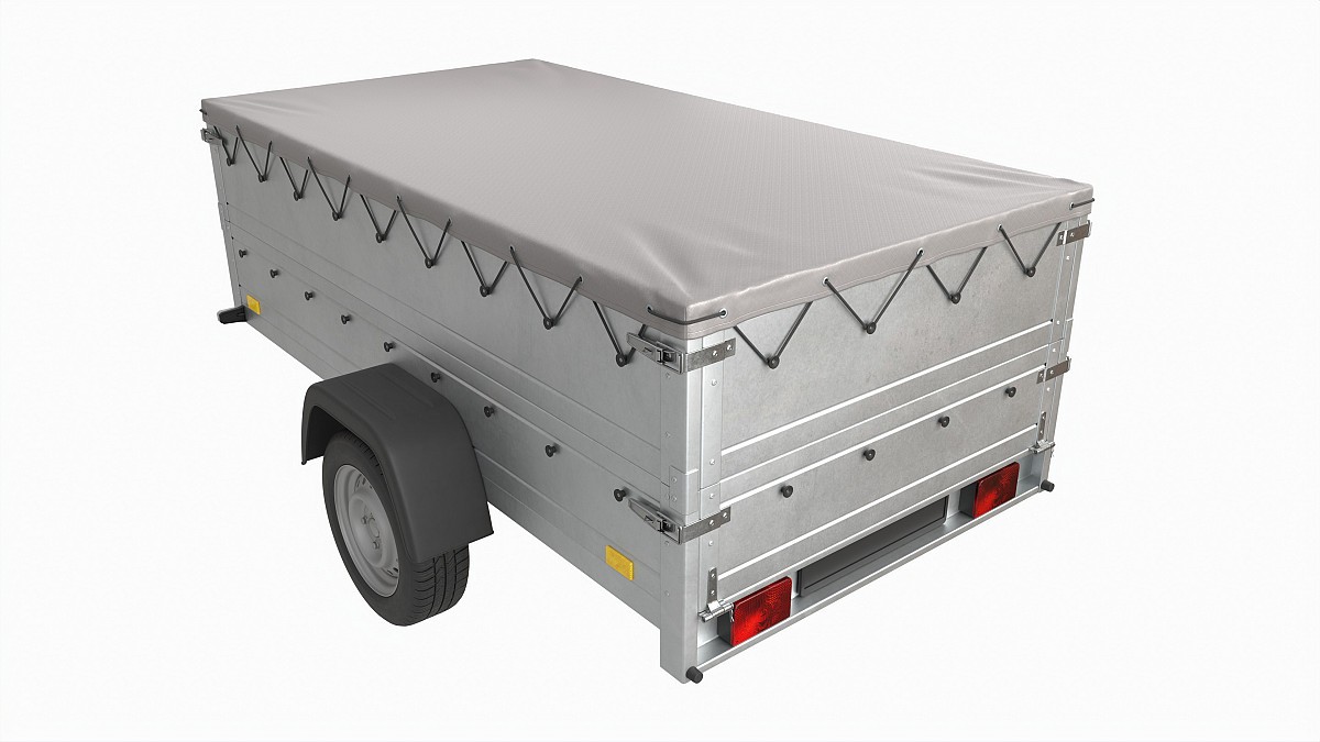 Single axle car trailer with extra walls cover jockey wheel extended