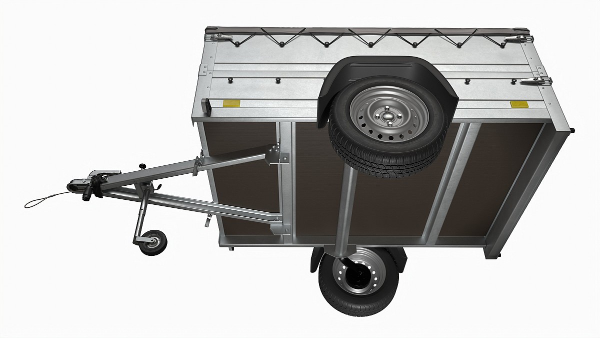 Single axle car trailer with extra walls cover jockey wheel
