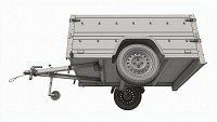 Single axle car trailer with extra walls jockey wheel