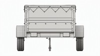 Single axle car trailer with extra walls cover jockey wheel extended