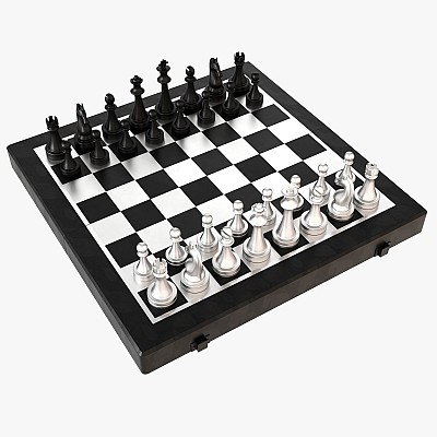 Chess metal black white