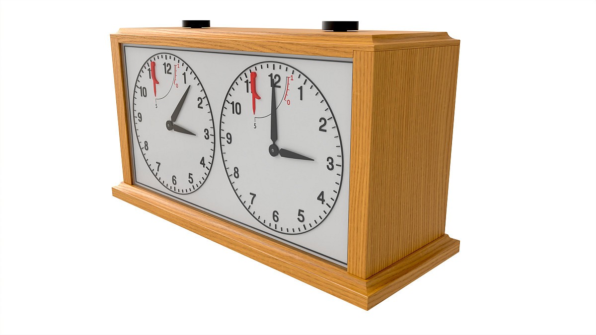 Chess Mechanical Timer Game Clock Wooden