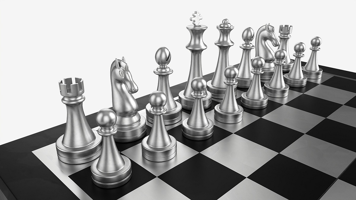 Chessboard metallic black white