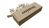 Dominoes in Wooden Box Table Strategy Game