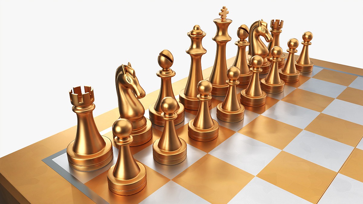 Chessboard metallic bronze