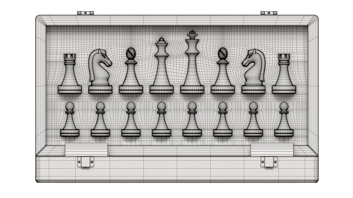 Chess Pieces Board Open inside