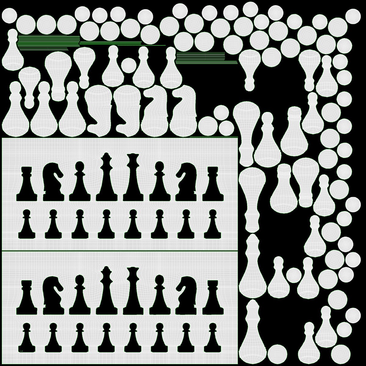 Chessboard metallic black white