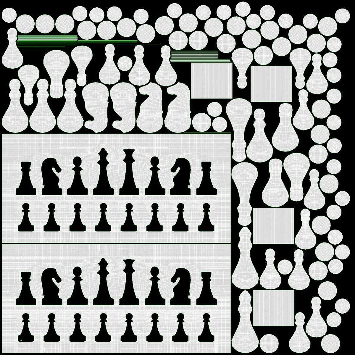 Chess Pieces Board Open inside