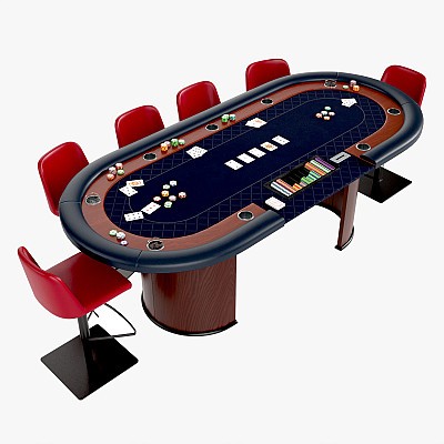 Poker Table Set Chairs