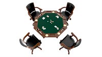 Poker Table Octagonal with Chairs