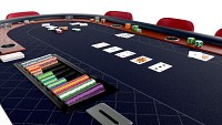 Poker Table Rectangular Curved Corners Full Set with Chairs