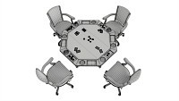 Poker Table Octagonal with Chairs