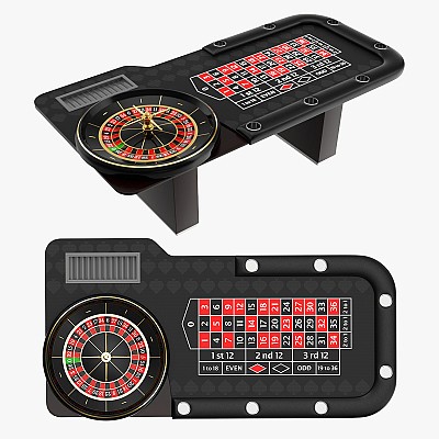 Table with Roulette Wheel
