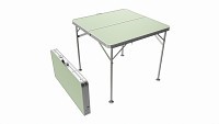 Folding camping table folded and unfolded