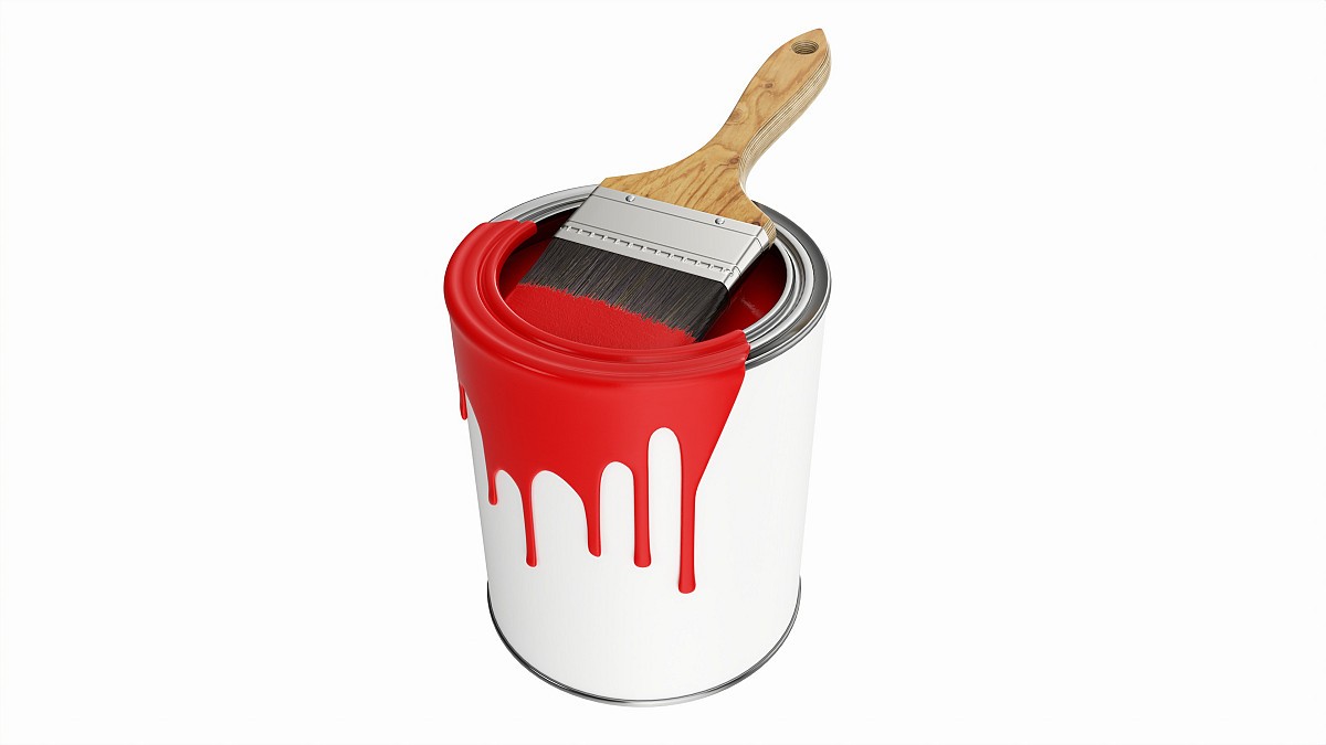 Paint bucket opened with brush 02