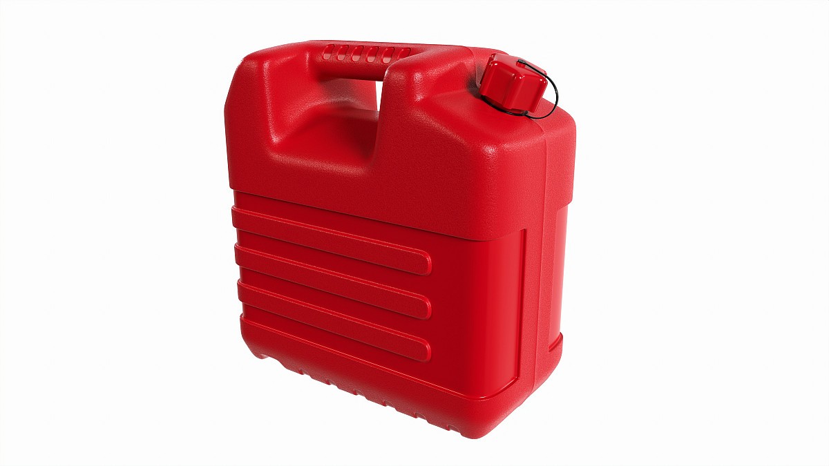 Plastic red fuel oil canister
