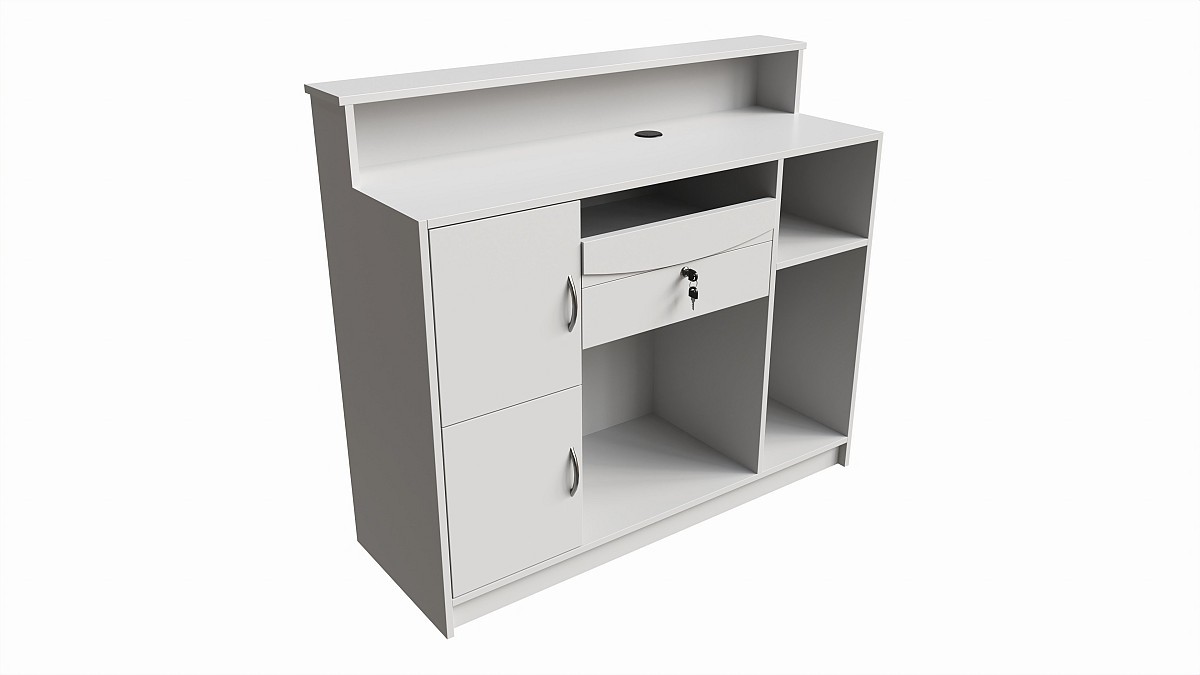 Reception Desk with Shelves and Drawers Compact