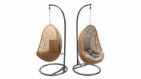 Hanging armchair with cushions 01