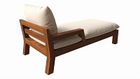 Outdoor wood sun lounger with cushions 02