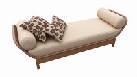 Outdoor wood sun lounger with cushions 01