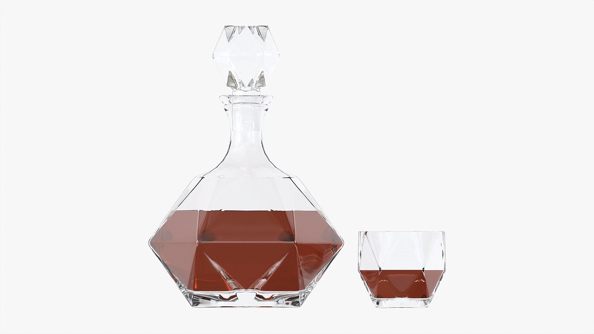 Whiskey Liquor Decanter with Glass
