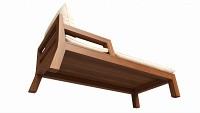 Outdoor wood sun lounger with cushions 02