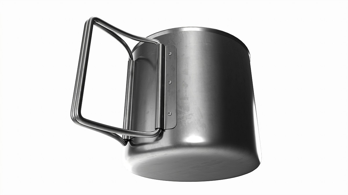 Camping metal mug with foldable handles