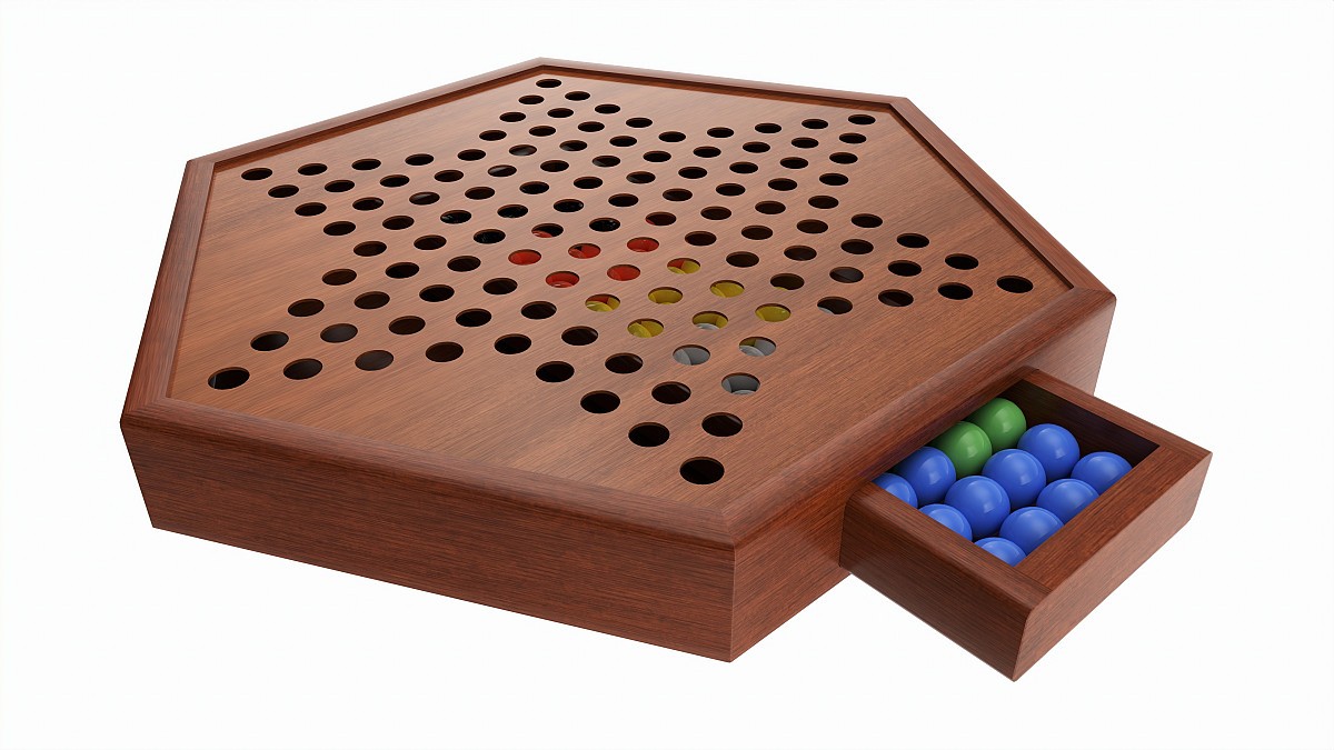 Chinese Checkers Wooden Board Table Game Boxed