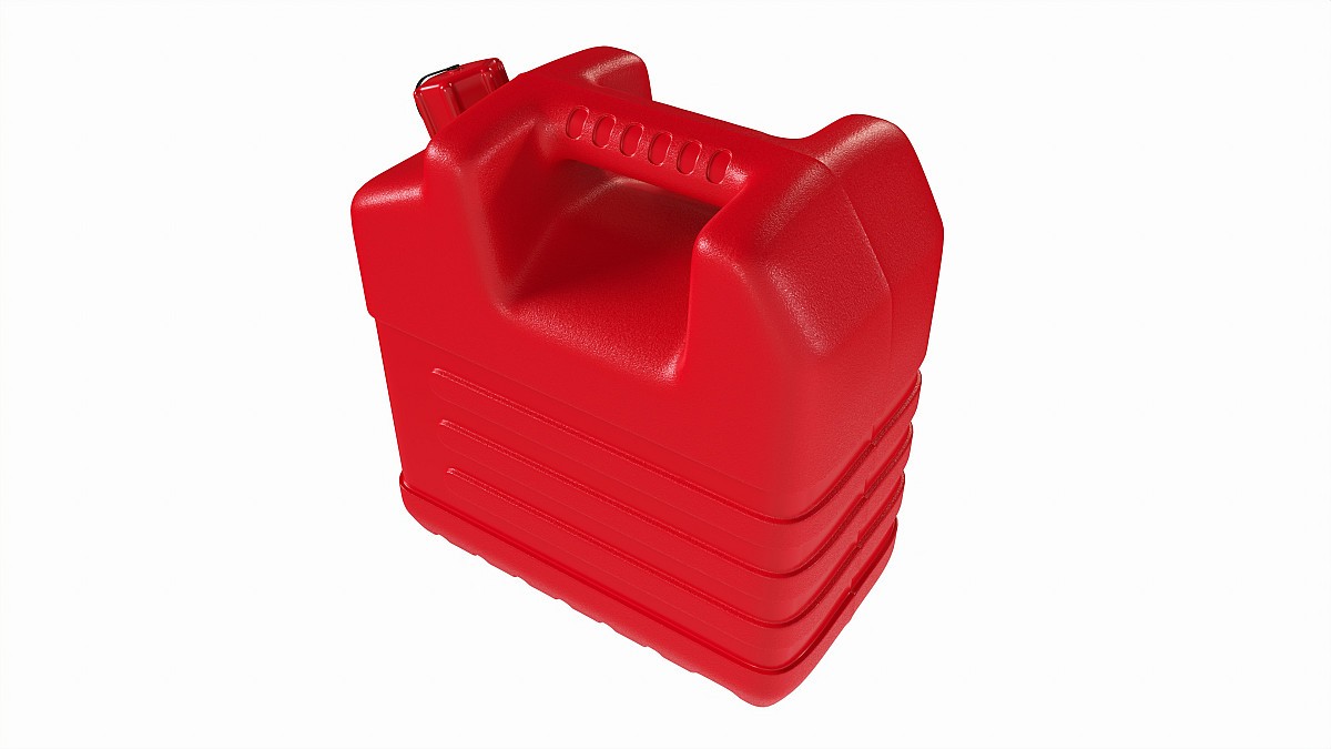 Plastic red fuel oil canister