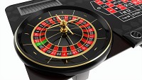 Casino European Table with Roulette Wheel