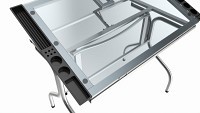 Folding glass top adjustable drafting table