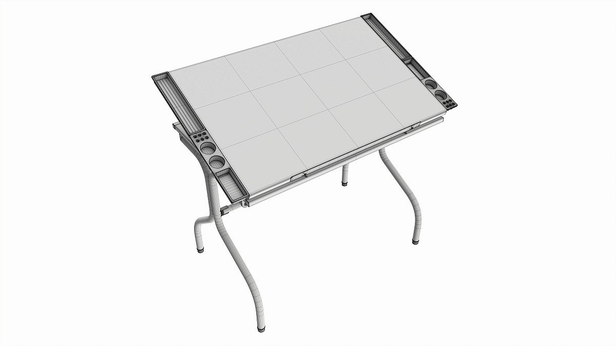 Folding glass top adjustable drafting table