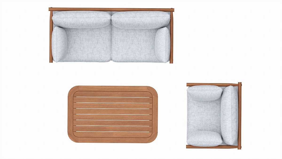 Outdoor set 2 seater sofa chair coffee table 03