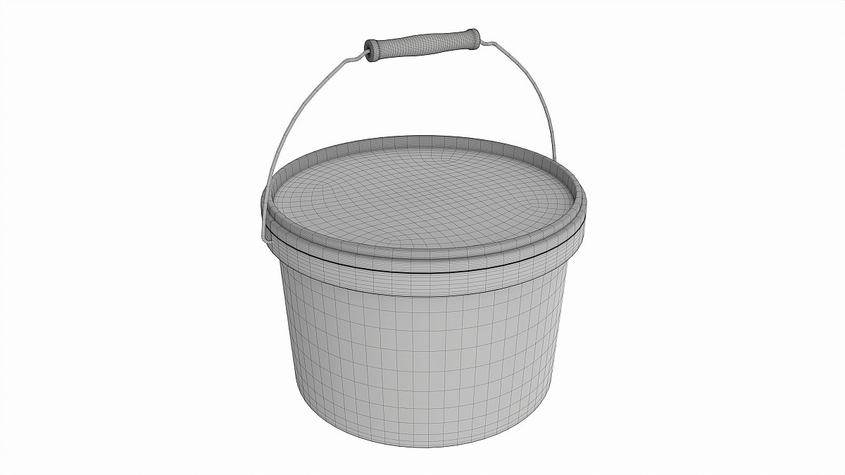 Plastic paint bucket with handle
