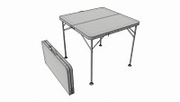 Folding camping table folded and unfolded