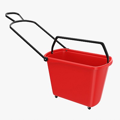 Rolling store basket red